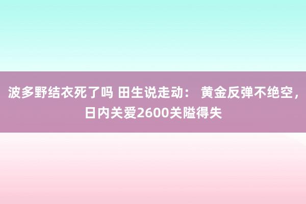 波多野结衣死了吗 田生说走动： 黄金反弹不绝空，日内关爱2600关隘得失