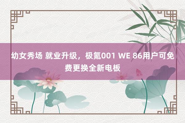 幼女秀场 就业升级，极氪001 WE 86用户可免费更换全新电板