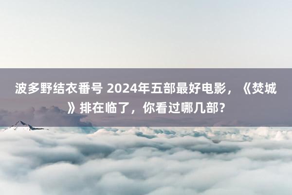波多野结衣番号 2024年五部最好电影，《焚城》排在临了，你看过哪几部？