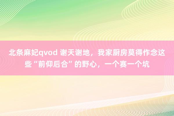 北条麻妃qvod 谢天谢地，我家厨房莫得作念这些“前仰后合”的野心，一个赛一个坑