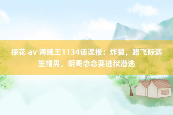 探花 av 海贼王1134话谍报：炸裂，路飞际遇笠帽男，明哥念念要逃狱潜逃