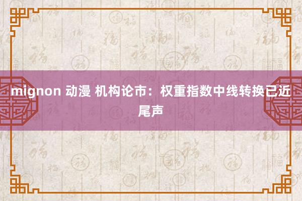 mignon 动漫 机构论市：权重指数中线转换已近尾声