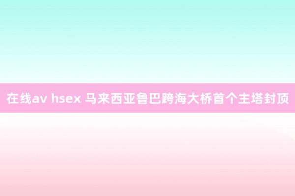 在线av hsex 马来西亚鲁巴跨海大桥首个主塔封顶