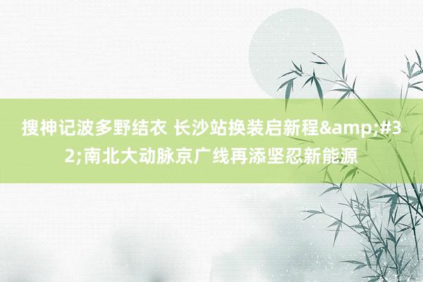 搜神记波多野结衣 长沙站换装启新程&#32;南北大动脉京广线再添坚忍新能源