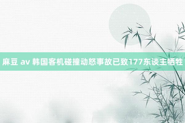 麻豆 av 韩国客机碰撞动怒事故已致177东谈主牺牲
