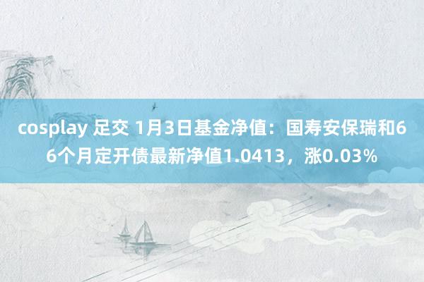cosplay 足交 1月3日基金净值：国寿安保瑞和66个月定开债最新净值1.0413，涨0.03%