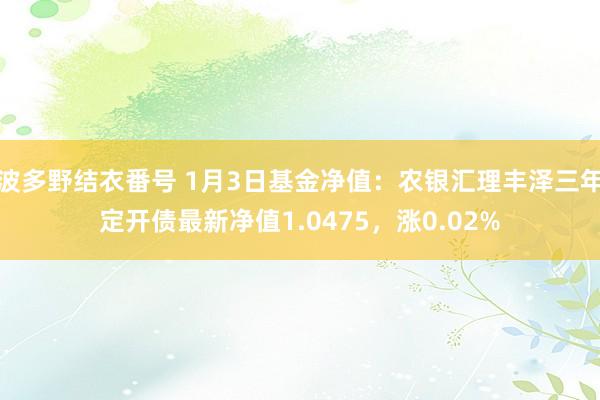 波多野结衣番号 1月3日基金净值：农银汇理丰泽三年定开债最新净值1.0475，涨0.02%