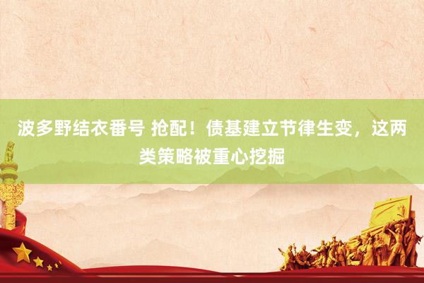 波多野结衣番号 抢配！债基建立节律生变，这两类策略被重心挖掘