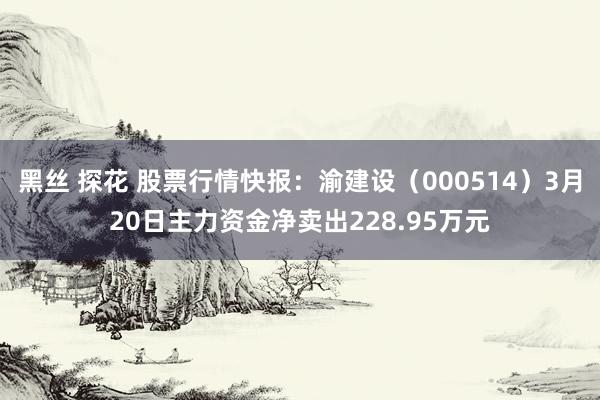 黑丝 探花 股票行情快报：渝建设（000514）3月20日主力资金净卖出228.95万元