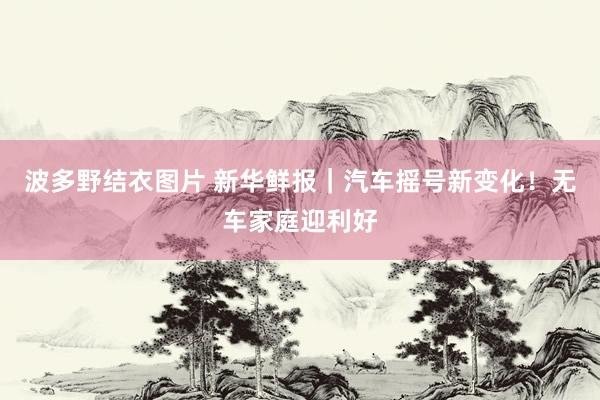 波多野结衣图片 新华鲜报｜汽车摇号新变化！无车家庭迎利好