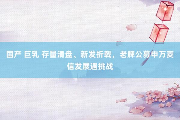 国产 巨乳 存量清盘、新发折戟，老牌公募申万菱信发展遇挑战