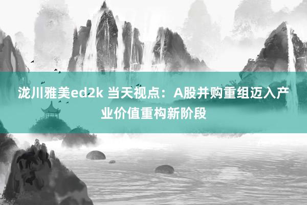 泷川雅美ed2k 当天视点：A股并购重组迈入产业价值重构新阶段