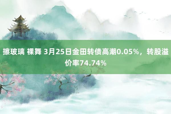 擦玻璃 裸舞 3月25日金田转债高潮0.05%，转股溢价率74.74%