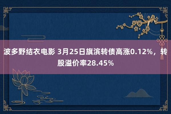 波多野结衣电影 3月25日旗滨转债高涨0.12%，转股溢价率28.45%
