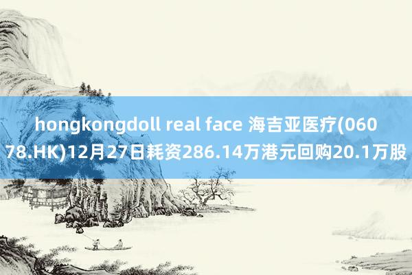 hongkongdoll real face 海吉亚医疗(06078.HK)12月27日耗资286.14万港元回购20.1万股