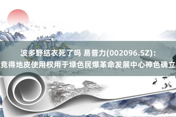 波多野结衣死了吗 易普力(002096.SZ)：竞得地皮使用权用于绿色民爆革命发展中心神色确立