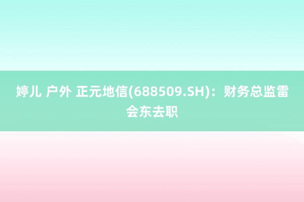 婷儿 户外 正元地信(688509.SH)：财务总监雷会东去职