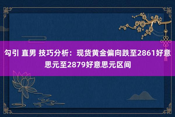 勾引 直男 技巧分析：现货黄金偏向跌至2861好意思元至2879好意思元区间