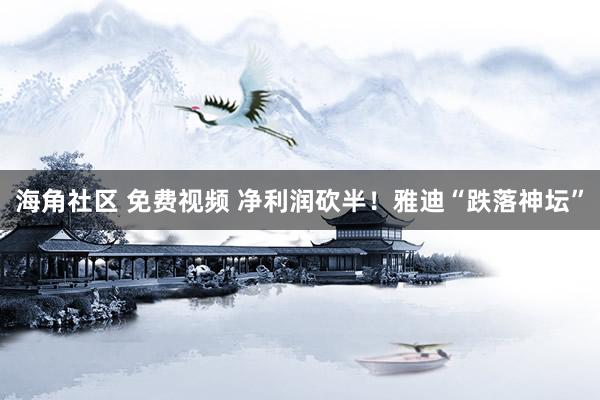 海角社区 免费视频 净利润砍半！雅迪“跌落神坛”