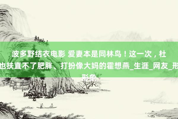 波多野结衣电影 爱妻本是同林鸟 ! 这一次 ， 杜江也扶直不了肥胖、打扮像大妈的霍想燕_生涯_网友_形象