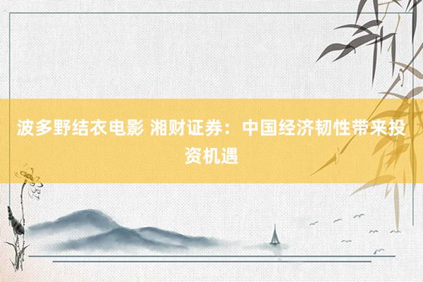 波多野结衣电影 湘财证券：中国经济韧性带来投资机遇