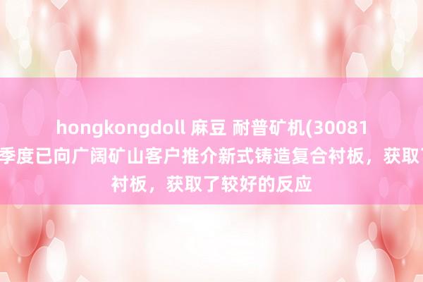 hongkongdoll 麻豆 耐普矿机(300818.SZ)：在一季度已向广阔矿山客户推介新式铸造复合衬板，获取了较好的反应