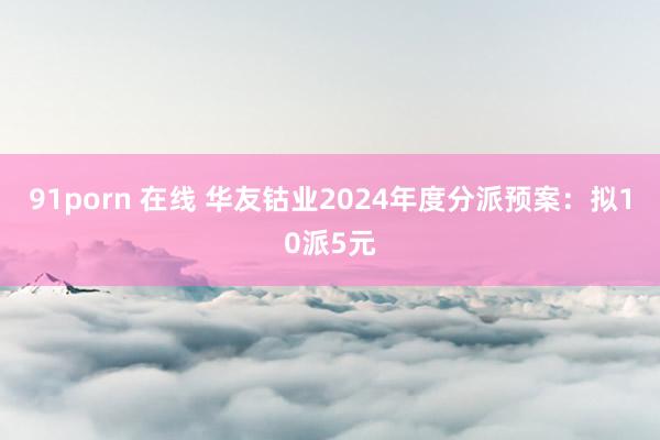 91porn 在线 华友钴业2024年度分派预案：拟10派5元