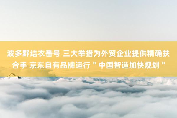 波多野结衣番号 三大举措为外贸企业提供精确扶合手 京东自有品牌运行＂中国智造加快规划＂