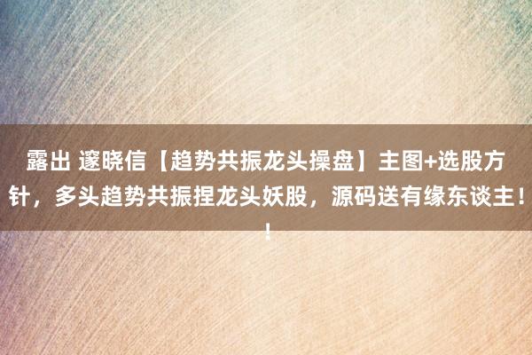 露出 邃晓信【趋势共振龙头操盘】主图+选股方针，多头趋势共振捏龙头妖股，源码送有缘东谈主！