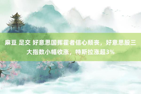 麻豆 足交 好意思国挥霍者信心颓丧，好意思股三大指数小幅收涨，特斯拉涨超3%